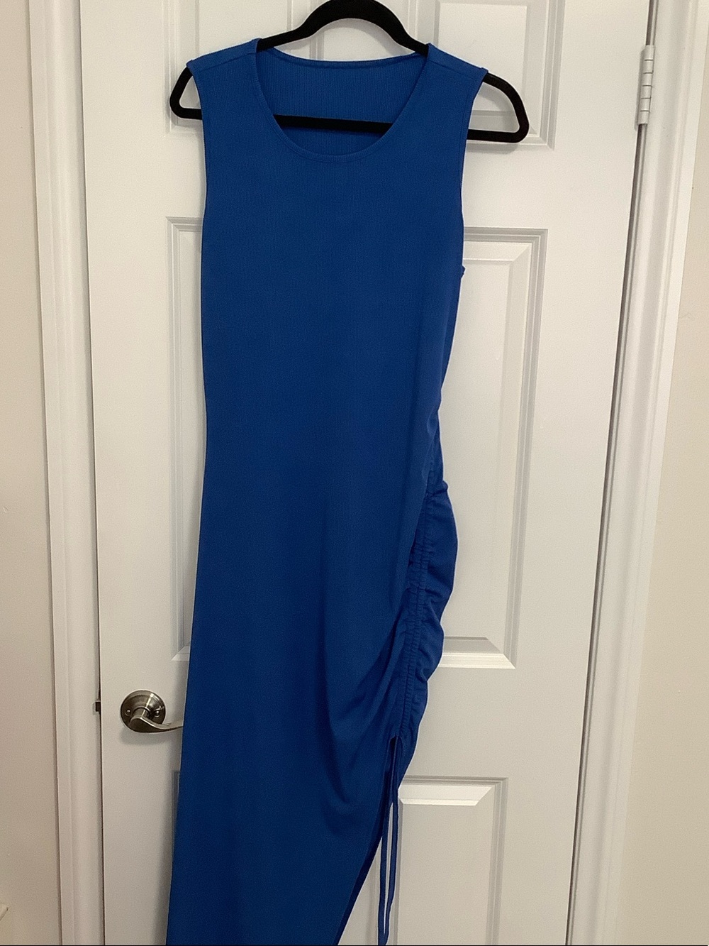 SHEIN Royal Blue Sleeveless Ruched Side Maxi Dress